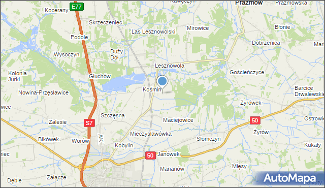 mapa Zakrzewska Wola, Zakrzewska Wola gmina Grójec na mapie Targeo